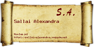Sallai Alexandra névjegykártya